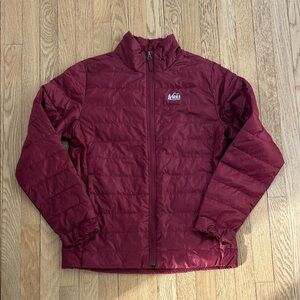 REI CO-OP Maroon Quilted Jacket kids size large (14-16) made in vietnam
